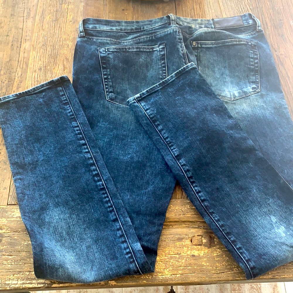 Acid washed distressed skinny jeans sz 32